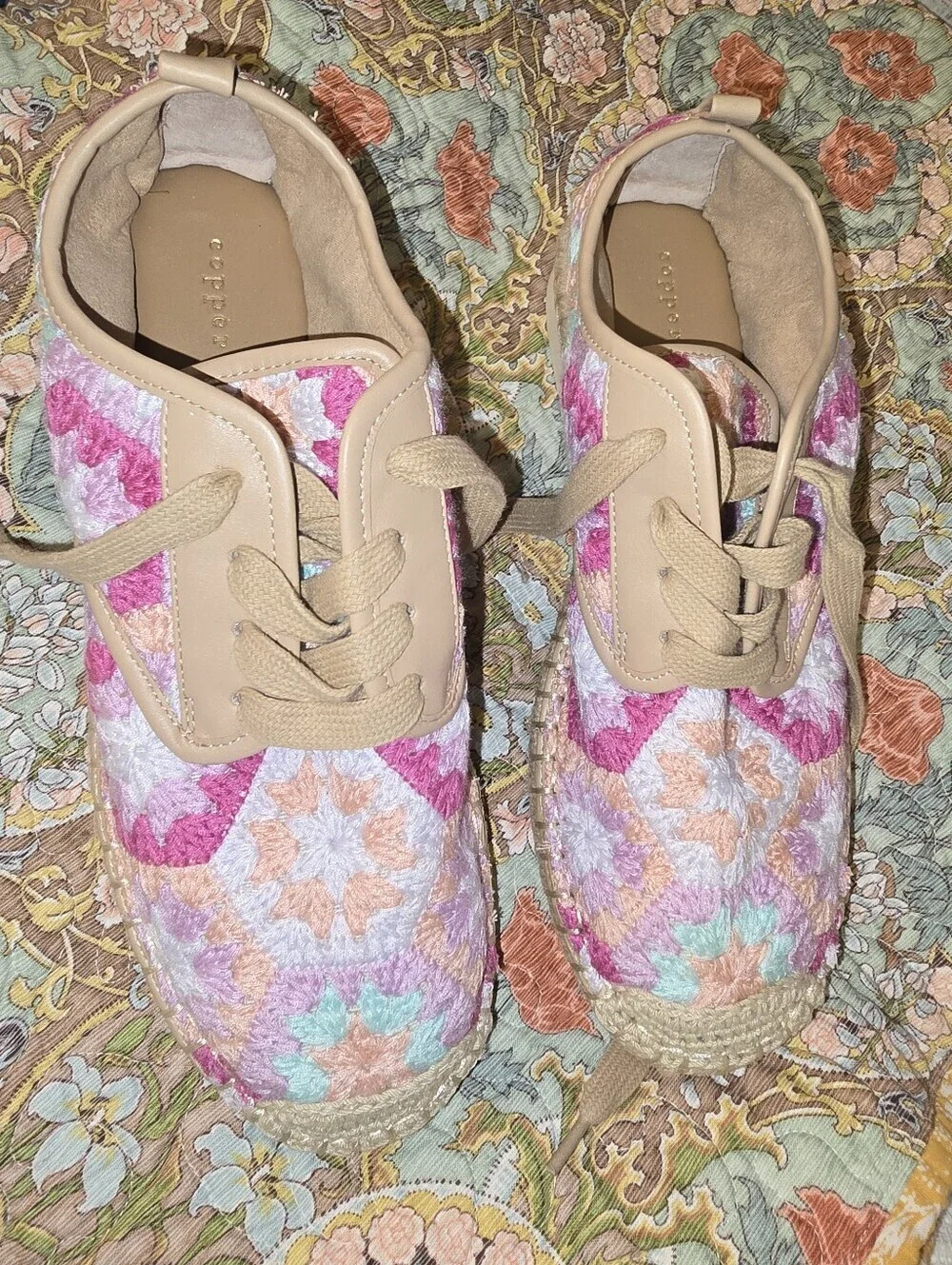 Copper Key Sandbar Croxher Espadrille Sneakers With Laces, New Womens 8